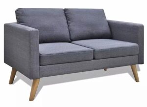 Sofa Dwuosobowa S5-F41 – elegancka, ciemnoszara, odporna na plamy, 116x70x73 cm, tkanina Alcantar Pro