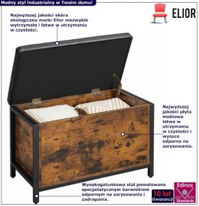 Loftowa Skrzynia Na Nóżkach Z Siedziskiem 30 Cm Połysk W4-A45