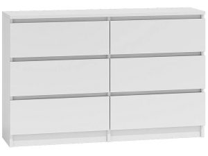Nowoczesna Biała Komoda 140 Cm Z Szufladami H5-F91 – funkcjonalna, estetyczna, wysoka jakość, biały, laminowana płyta