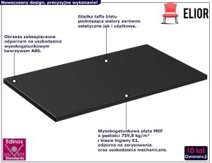 Czarny prostokątny blat do łazienki – Edar 5X, 60 cm, wysoka jakość, MDF