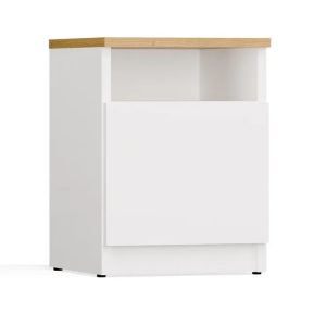 Szafka nocna do sypialni biała + dąb artisan L9-E03