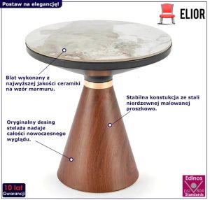 Okrągły stolik kawowy orzech – Kinni 3X