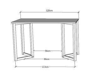 Skandynawskie biurko z białym blatem N4-A31 – minimalistyczny design, naturalne drewno sosnowe, 120 cm x 75 cm x 60 cm