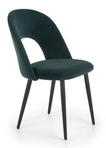 Zielone minimalistyczne krzesło tapicerowane – Yrsa
