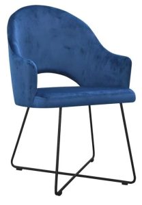 Tapicerowany fotel z podłokietnikami Salins 4X – komfortowy, designerski, 68 kolorów, metal