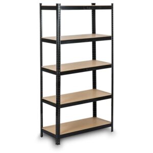 Regał metalowy magazynowy Humberg HR-811 – pojemny, czarny, 75x30x150 cm, stal