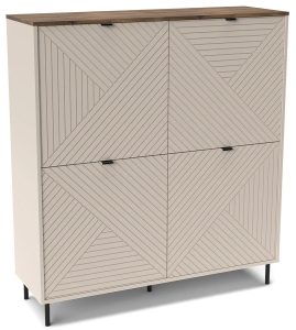 Czterodrzwiowa komoda na nóżkach kaszmir + dąb castello – Milox 8X