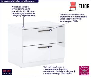 Biała szafka nocna z szufladami – Brasi 5X