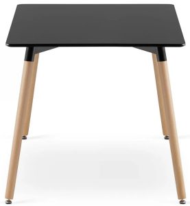 Czarny stół prostokątny – Aliew, nowoczesny design, 120×80 cm, MDF, drewno bukowe