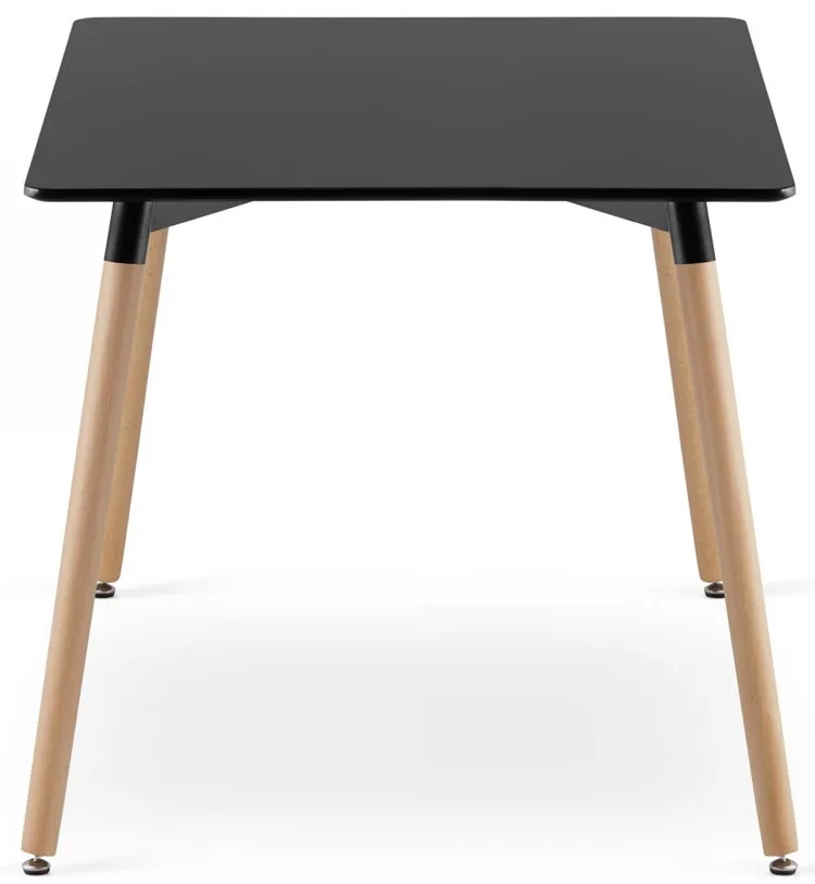 Czarny stół prostokątny – Aliew, nowoczesny design, 120×80 cm, MDF, drewno bukowe