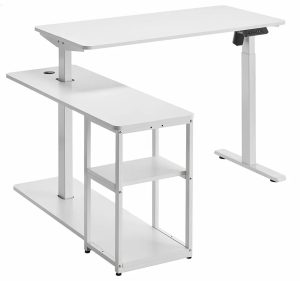 Ergonomiczne białe narożne biurko elektryczne K6-Z47