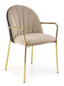 Szare metalowe krzesło do biurka w stylu glamour – Livek
