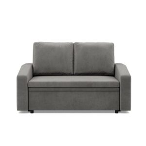 Sofa BLOM z funkcją spania – nowoczesna konstrukcja, jasny szary, 148x87x90 cm, velvet
