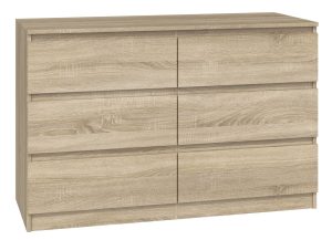 Komoda do sypialni, salonu, M6, 120x30x77cm, dąb sonoma