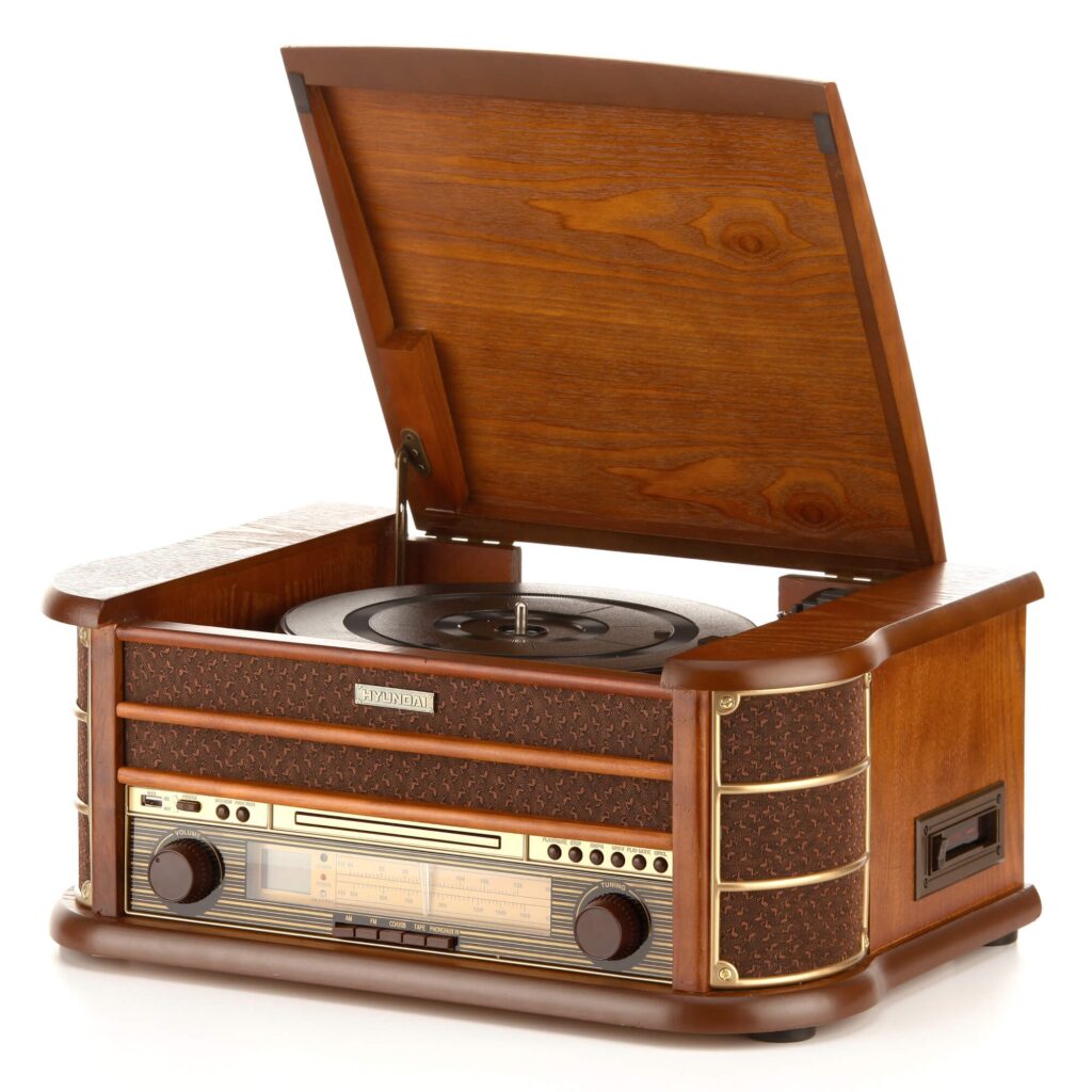 Gramofon Hyundai RTCC513RIP - analogowy tuner, konwersja do MP3, drewno