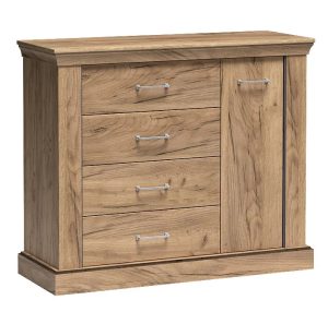 Komoda Elior T2-G42 – elegancka, funkcjonalna, kraft złoty, 95,5 cm wysokości, 114 cm szerokości