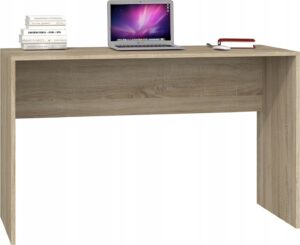 Biurko do pokoju – prosta konstrukcja, duża przestrzeń do pracy, dąb sonoma, 120x50x76 cm