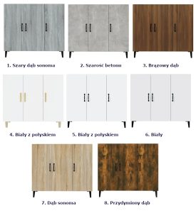 Komoda do salonu biała – Mentona, industrialna, drewniana, 90 cm x 34 cm x 80 cm