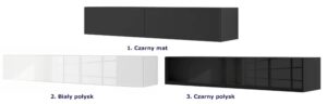 Czarna podwieszana szafka rtv 100 cm – Falmi, nowoczesny design, funkcjonalność, kolor czarny mat, materiał: laminowana płyta meblowa, MDF