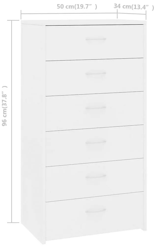 Biała Komoda Z 6 Szufladami – nowoczesny design, wysoka jakość, płyta wiórowa