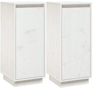 Biały komplet 2 drewnianych szafek C5-E85