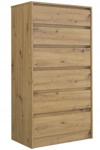 Komoda do sypialni, pokoju, K6, 70x43x140 cm, dąb artisan