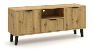 Szafka RTV pod telewizor dąb artisan – Henex 7X, nowoczesny design, funkcjonalność