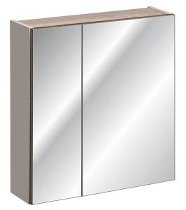 Szafka do łazienki z lustrem Muna 5X – funkcjonalność i nowoczesny design, szary krzemowy, 60 cm, płyta MDF