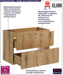 Szafka pod umywalkę z szufladami w kolorze dąb – Dafo 11X 80 cm