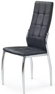 Nowoczesne Czarne Metalowe Krzesło Pikowane D7-Z26 – wygodne, eleganckie, ekoskóra