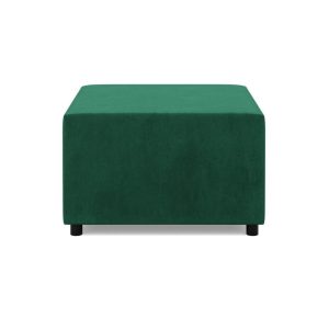 Pufa do salonu, podnóżek, BLOM, velvet, 71x71x40 cm, butelkowa zieleń