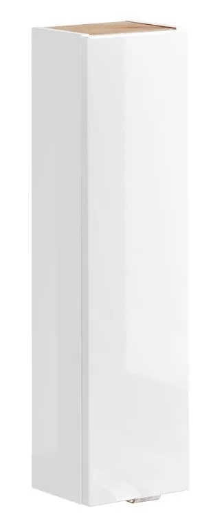 Pionowa wisząca szafka łazienkowa – Lunios 7X, biały połysk, 20 cm szerokości, 75 cm wysokości, materiał MDF