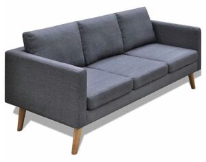 Sofa 3-osobowa Imex 3L – wygodne poduszki, ciemny szary, 168x70x73 cm, tkanina Alcantar Pro