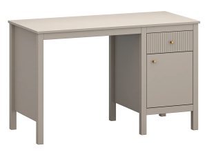Nowoczesne biurko z szafką i szufladą taupe – Envilo 5X