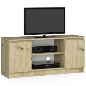 Szafka rtv, stolik, 2D1P, 120x40x55 cm, dąb artisan, mat