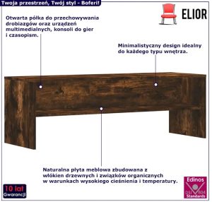 Klasyczna szafka RTV wędzony dąb – Sarsa