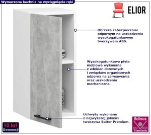Wisząca szafka kuchenna z półkami w kolorze betonu – Poli 19X