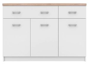 Biała Komoda Z Szafkami I 2 Szufladami 120 Cm E9-C96