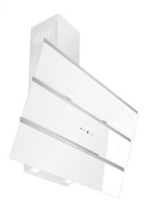 Toflesz Cascada Okap Kominowy 60 cm – turbina 850m3/h, biały, szkło hartowane, stal nierdzewna