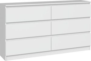 Komoda do sypialni, salonu, M6, 140x40x77 cm, biel, mat