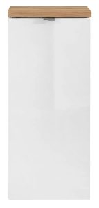Półsłupek Łazienkowy Z Koszem Na Pranie 60 Cm S4-B44 – nowoczesny design, biały kolor, materiał MDF