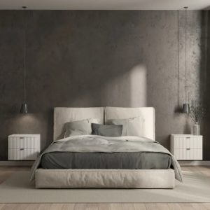 Popielata elegancka szafka nocna H0-A81