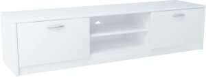 Szafka RTV, stolik, Classic, 160x41x36 cm, biel, mat