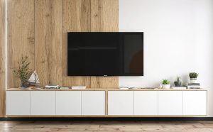 Zestaw wiszących szafek rtv dąb wotan + biały – Avila 13X
