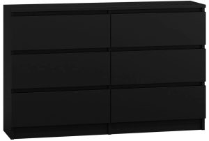 Czarna komoda z szufladami 120 cm Elior – nowoczesny design, wysoka jakość, laminowana płyta