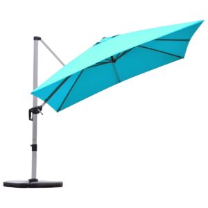 Parasol z podstawą krzyżową – aluminiowy słupek, niebieski, 300 x 300 x 261 cm
