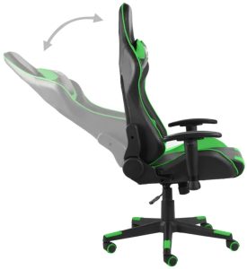 Czarno-zielony fotel gamingowy Zexo – ergonomiczna konstrukcja, nowoczesny design, ekoskóra