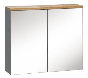 Szafka łazienkowa z lustrem – Dixi 6X grafit, elegancka, 80 cm, wysoka jakość