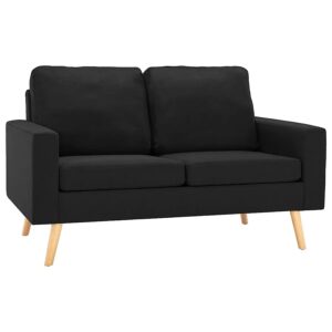 2-osobowa czarna sofa – Muria 2Q, klasyczny design, trwała konstrukcja, tkanina Alcantar Pro