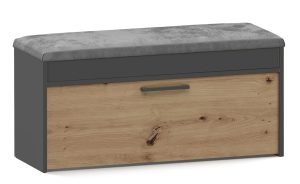 Szafka Na Buty Antracyt + Dąb Artisan H6-M76 – komfortowe siedzisko, pojemne wnętrze